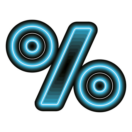 Percentage symbol neon icon Vectorのイラスト素材