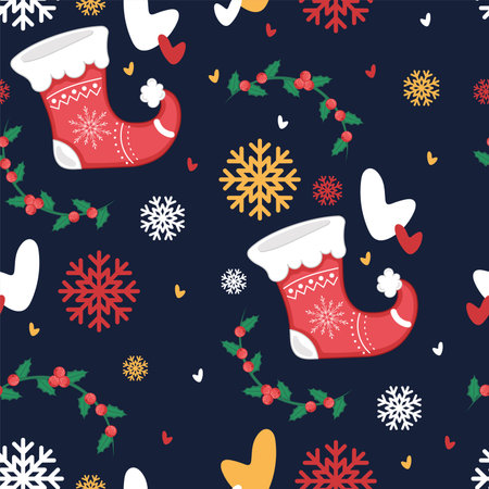 Christmas pattern background Gift wrapping paper Vectorのイラスト素材