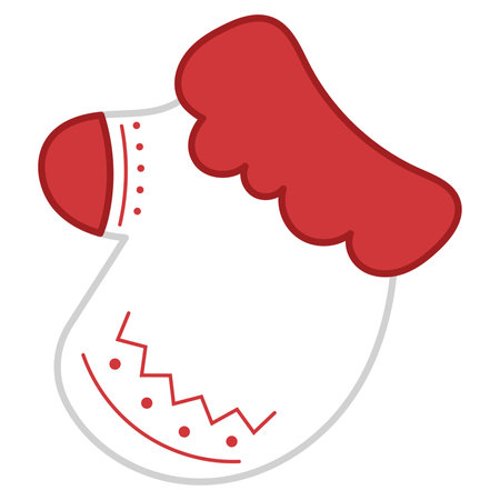 Colored christmas glove sketch icon Vectorのイラスト素材
