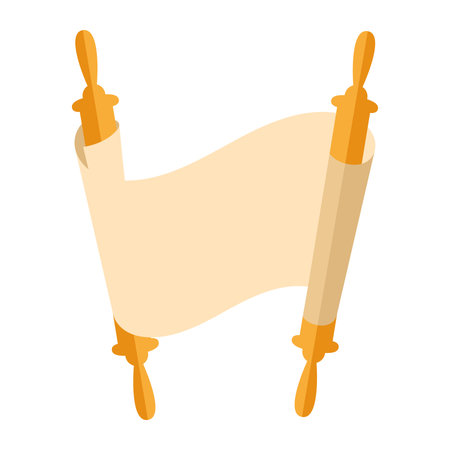 Colored hanukkah scroll paper icon Vectorのイラスト素材
