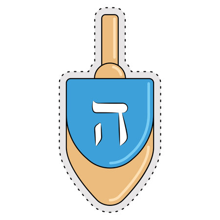 Colored hanukkah dreidel icon Vectorのイラスト素材