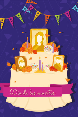 Cute dia de los muertos poster Vectorのイラスト素材