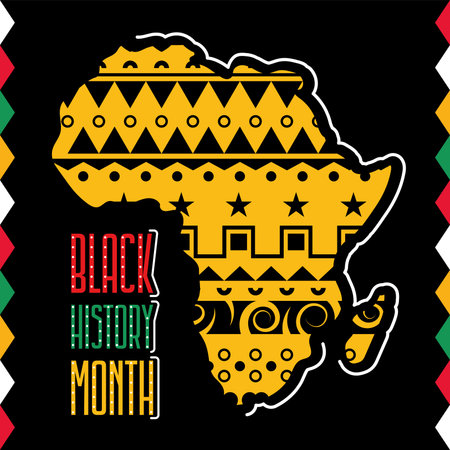 Black history month poster with map of Africa Vectorのイラスト素材