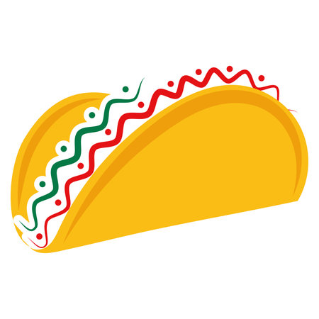 Taco icon Traditional mexican food Vectorのイラスト素材