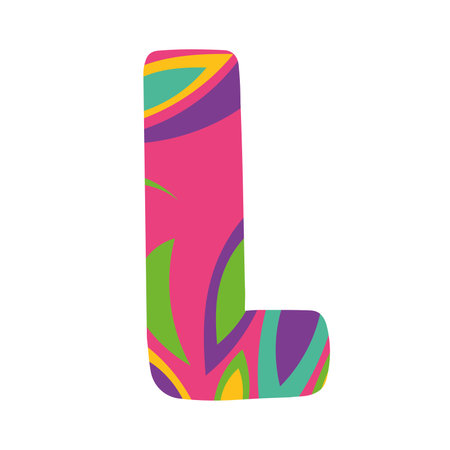 3D decorated alphabet letter Vectorのイラスト素材