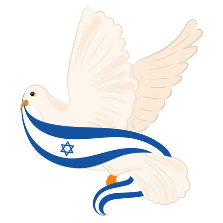 Bird of peace with flag of Israel Vectorのイラスト素材
