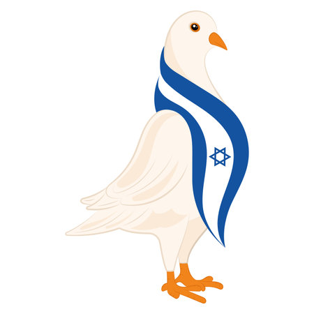 Bird of peace with flag of Israel Vectorのイラスト素材