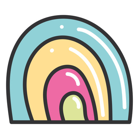 Rainbow sketch icon Hand Draw Vectorのイラスト素材
