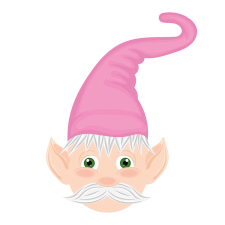 Cute garden gnome character cartoon Vectorのイラスト素材