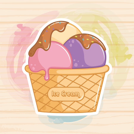 Pastry colored ice cream Vectorのイラスト素材