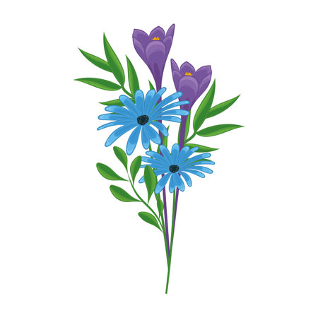 Realistic detailed daisy flowers bouquet Vectorのイラスト素材
