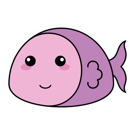 Cute kawaii fish emoji icon Vectorのイラスト素材