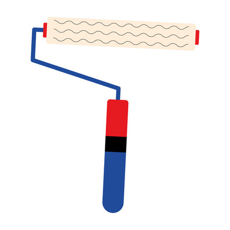 Paint roller graphic with red, white, and blue design Vectorのイラスト素材