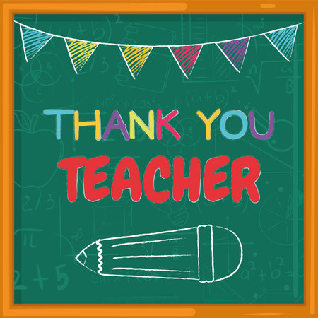 Thank you teacher poster World teacher day Vectorのイラスト素材