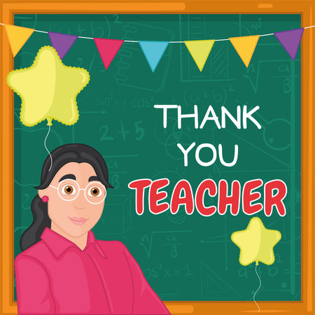 Thank you teacher poster World teacher day Vectorのイラスト素材