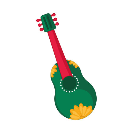 Colorful decorative guitar with flowers in a festive design, Vectorのイラスト素材