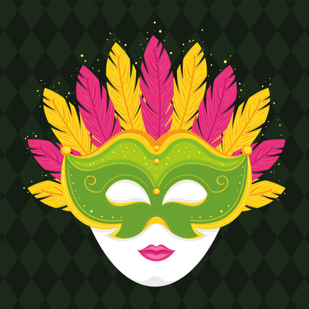 Decorative mask with feathers for carnival Vectorのイラスト素材