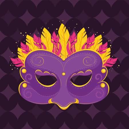 Carnival mask with feathers and swirl design Vectorのイラスト素材