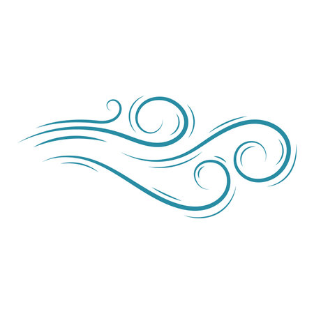 Decorative swirl line representing wind movement Vectorのイラスト素材