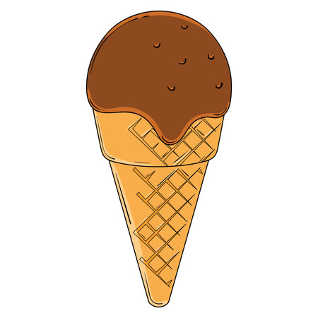 Chocolate ice cream cone. Vectorのイラスト素材