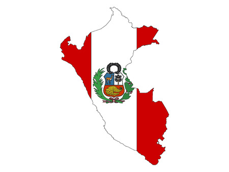 Peru Map and Flag Combinedのイラスト素材