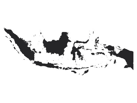 Black Map of Indonesiaのイラスト素材