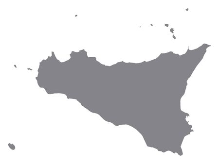 Gray Map of Italian region of Sicilyのイラスト素材