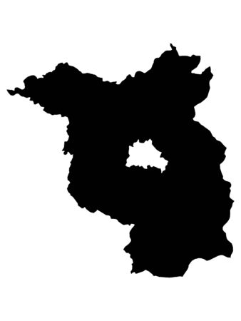 Black Map of the German State of Brandenburgのイラスト素材