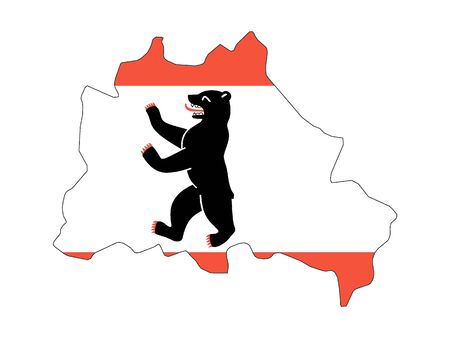 Combined Flag and Map of the German State of Berlinのイラスト素材