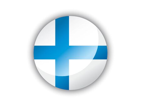 Shiny Round National Flag of Finlandのイラスト素材