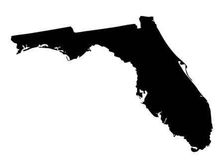 Black Map of Floridaのイラスト素材