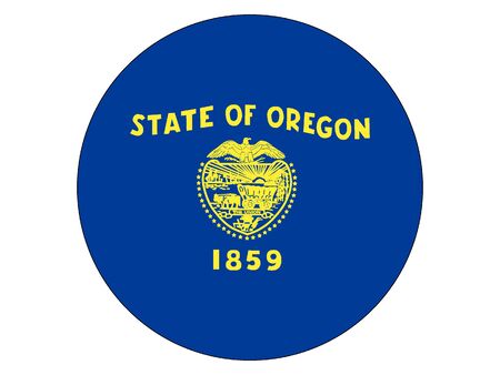 US State of Oregon Round Flagのイラスト素材