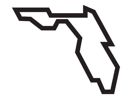 Simplified White Florida Mapのイラスト素材