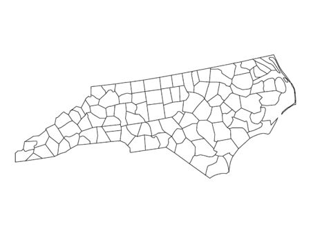 North Carolina County Mapのイラスト素材
