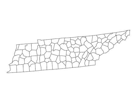 Tennessee County Mapのイラスト素材
