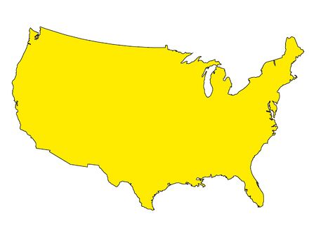 Yellow USA Mapのイラスト素材