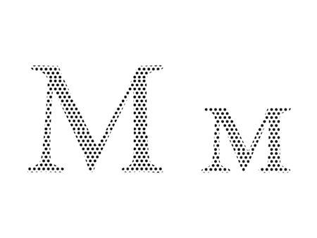 Dotted Pattern Russian Cyrillic Alphabet Letter Mのイラスト素材