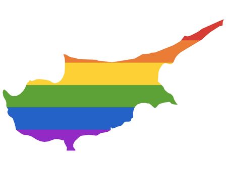 Rainbow Gay Map of Cyprusのイラスト素材