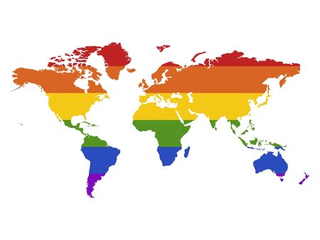 Rainbow Gay Map of Worldのイラスト素材