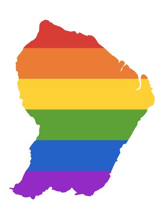 Rainbow Gay Map of French Guianaのイラスト素材