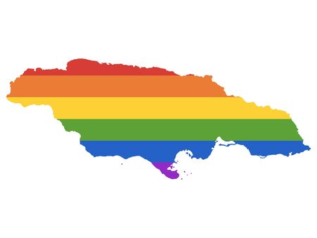 Rainbow Gay Map of Jamaicaのイラスト素材