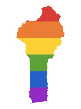 Rainbow LGBT Pride Map of Beninのイラスト素材