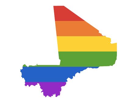 Rainbow LGBT Pride Map of Maliのイラスト素材