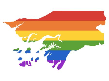 Rainbow LGBT Pride Map of Guinea-Bissauのイラスト素材