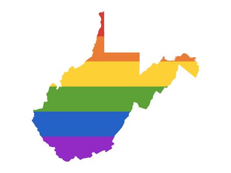 Rainbow LGBT Pride Map of USA State of West Virginiaのイラスト素材