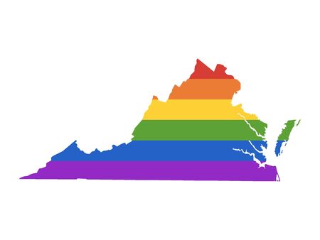 Rainbow LGBT Pride Map of USA State of Virginiaのイラスト素材