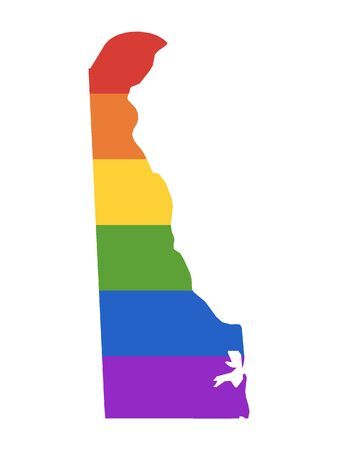 Rainbow LGBT Pride Map of USA State of Delawareのイラスト素材