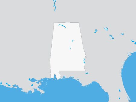 Map of the US Federal State of Alabamaのイラスト素材