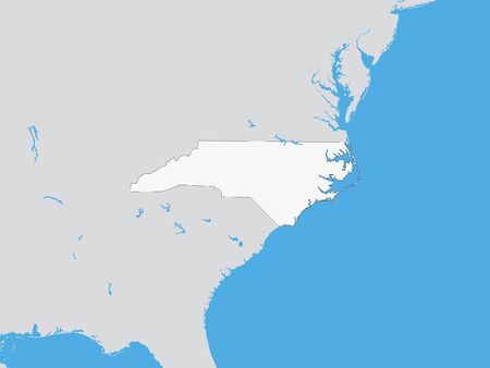 Map of the US Federal State of North Carolinaのイラスト素材