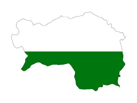 Combined Map and Flag of the Austrian State of Styriaのイラスト素材